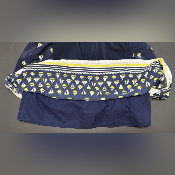 Nautica Blue and Yellow Pleated Sundress Sleeveless Casual - Picture 5 of 6